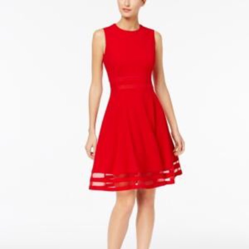 Calvin Klein Illusion Fit-n-Flare Dress